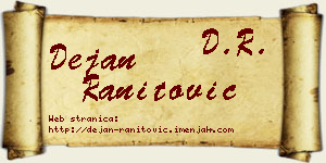 Dejan Ranitović vizit kartica